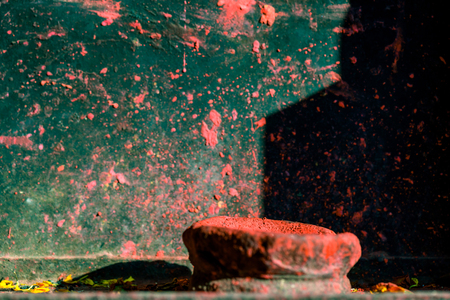 Detail of a Hindu temple in Kathmandu, Nepalの写真素材