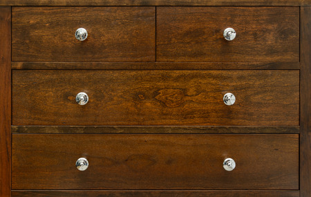 Contemporary wood chest of drawers closeupの写真素材