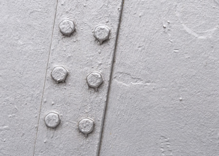 Closeup of a metallic structure painted silver