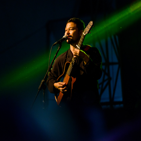 KATHMANDU, NEPAL - OCTOBER 14, 2017: Concert of Bipul Chettri and the Travelling Band at Hotel...