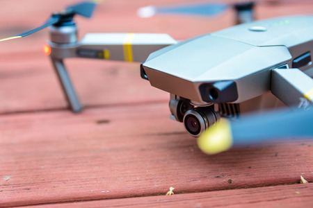 WILLIAMSBURG, VIRGINIA, USA - CIRCA DECEMBER 2017: A DJI Mavic Pro Platinum drone.