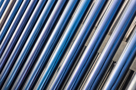 Closeup on solar water heater tubesの写真素材