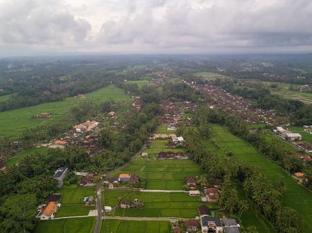 Aerial view of Ubud countryside in Bali, Indonesiaの写真素材