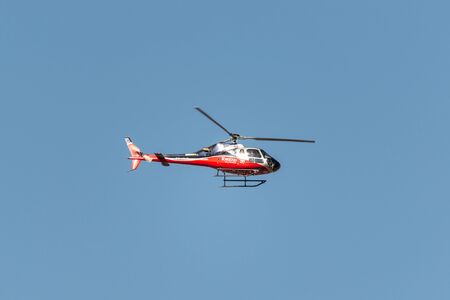 KATHMANDU, NEPAL - CIRCA MARCH 2019: Simrik Air Airbus Helicopters H125 in flight