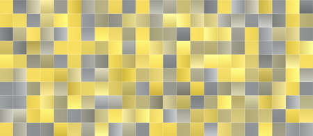 Illuminating yellow and ultimate gray square pattern with gradient, abstract background illustrationの写真素材