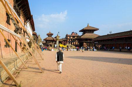 BHAKTAPUR, NEPAL - CIRCA NOVEMBER 2015: Bhaktapur Durbar Square is a UNESCO World Heritage Site.のeditorial素材