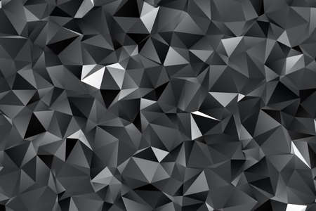 Abstract black triangle background, low poly pattern illustrationの写真素材