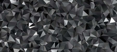 Abstract black triangle background, low poly pattern illustrationの写真素材