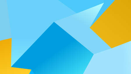 Abstract blue and orange triangle background, low poly 3D illustration, geometric polygon patternの写真素材