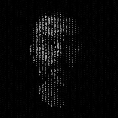 Man portrait, matrix illustration, artificial intelligence or cyber security conceptの写真素材