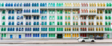 SINGAPORE - CIRCA JANUARY 2016: Panoramic view of Old Hill Street Police Station which now houses the Ministry of Communications and Information (MCI) and Ministry of Culture, Community and Youth.のeditorial素材