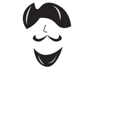 flat vector beard face or flat beard faceのイラスト素材