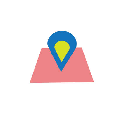 Vector flat or minimalist location icon or clipartのイラスト素材