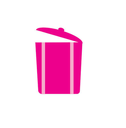 Vector flat or minimalist dust bin or waste pot illustratorのイラスト素材