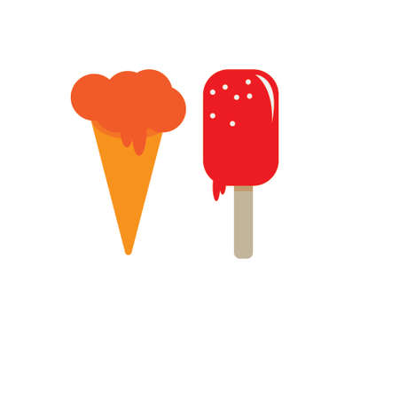 flat vector ice cream clipart or logo or iconのイラスト素材
