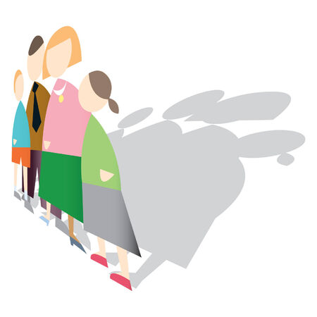 paper familyのイラスト素材