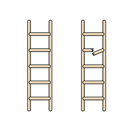 broken ladderのイラスト素材