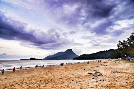 Pasir pandak beach with view of mount santubongの素材