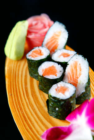 Maki of salmon sushiの写真素材