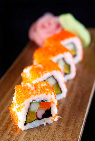 Cali red crab eggs sushiの写真素材