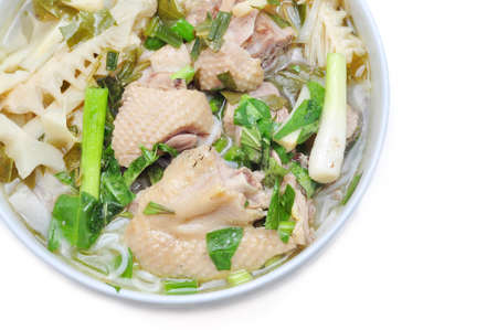 Bun Mang Vit or Vietnamese Rice Vermicelli with Bamboo Shoots and Duck Saladの写真素材