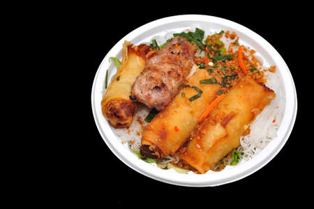Vietnamese Vermicelli with grilled pork or Bun Thit Nuongの写真素材
