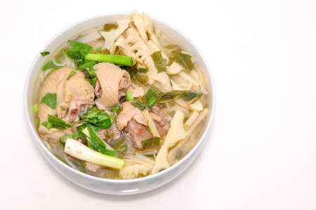 Bun Mang Vit or Vietnamese Rice Vermicelli with Bamboo Shoots and Duck Saladの写真素材