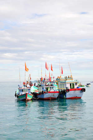 Fishing boats are mooringの写真素材