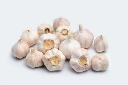 Garlic on a white backgroundの写真素材