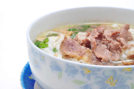Pho or Vietnamese rice vermicelli noodle with beefの写真素材