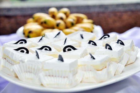 White cream Cake with chocolate