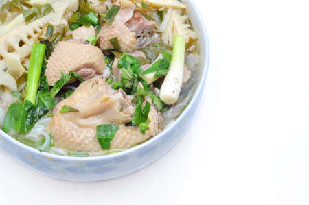 Bun Mang Vit or Vietnamese Rice Vermicelli with Bamboo Shoots and Duck Salad