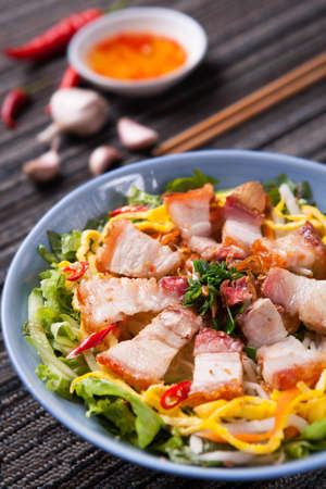 Fried rice mixed with porkの写真素材