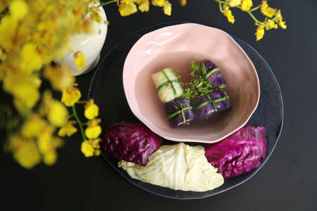 Soup of roped cabbage