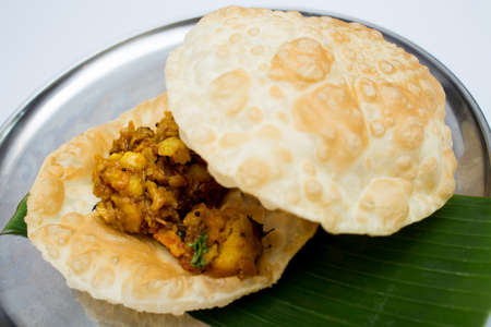 Indian tray meal with bread and meat