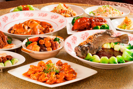Festival fortune lunch or dinner buffet in Chinese style in asiaの写真素材