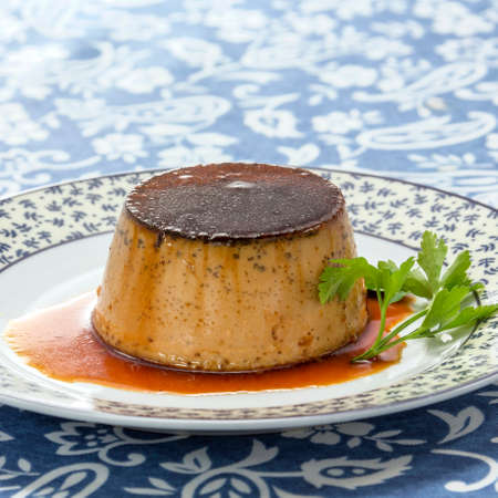 Egg pudding cake or flan, an open-topped pastry case with a savory or sweet filling.
