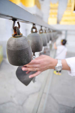 Bells of reincarnation or Samsara in a pagoda in Thailandの写真素材