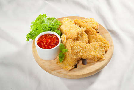 Fried fish chipsの写真素材
