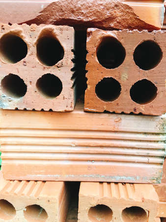 Red bricks wall textureの写真素材