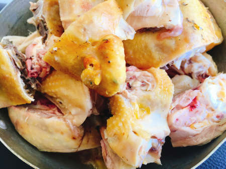 Chopped boiled chicken for Tet holiday in Vietnamの写真素材