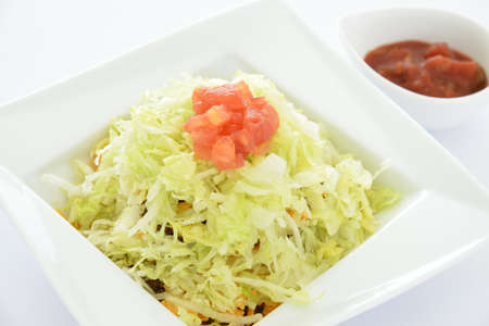 Salad of cabbage with tomatoes mixedの写真素材
