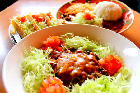 Bean soup with vegetables in bowlの写真素材