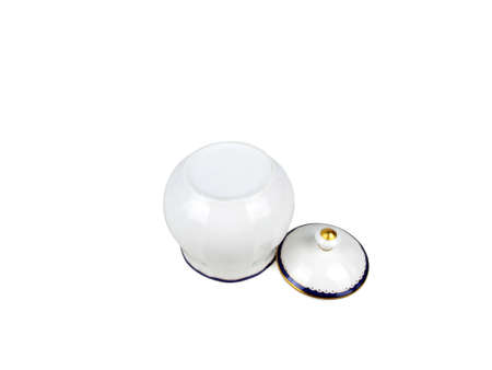 Chinese set of tea cups on white backgroundの写真素材