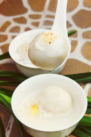 Vietnamese water drift cake or banh troi nuocの写真素材