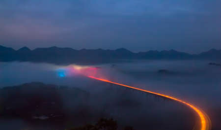 Zhou Jiashan night viewの写真素材