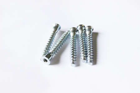 Screws on a white background