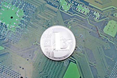 Lightcoin digital silver cryptocurrency blockchainの写真素材
