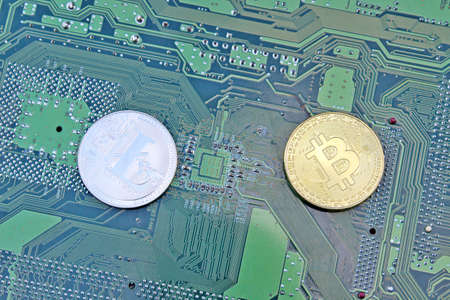 Digital cryptocurrency lightcoins bitcoinの写真素材