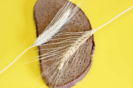 Black rye bread spikes ryeの写真素材